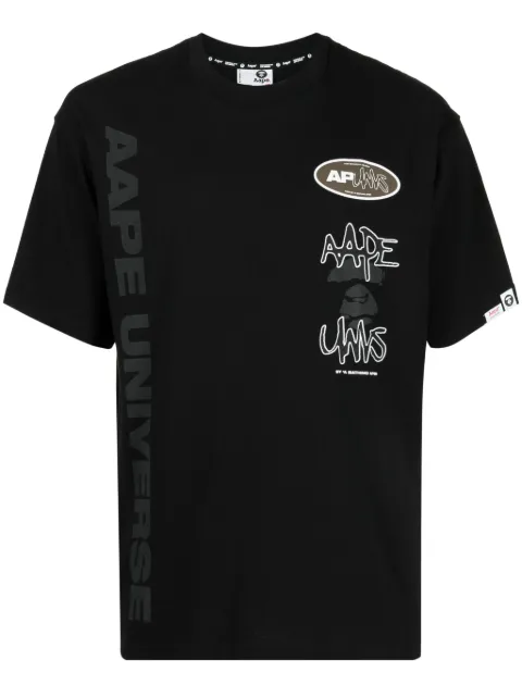 AAPE BY *A BATHING APE® Moonface logo-print T-shirt Black AAPTEM1385XXL
