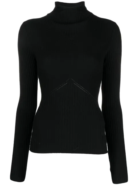 ANDREĀDAMO balaclava-hood ribbed jumper Black ADPF23TO15770