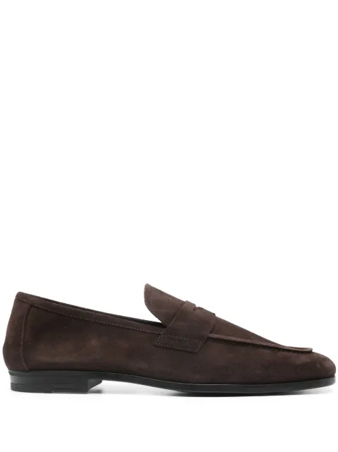 TOM FORD Sean penny-slot suede loafers Brown J1339LCL216N