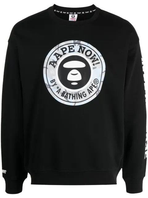 AAPE BY *A BATHING APE® Moonface printed sweater Black AAPSWMA322XXL