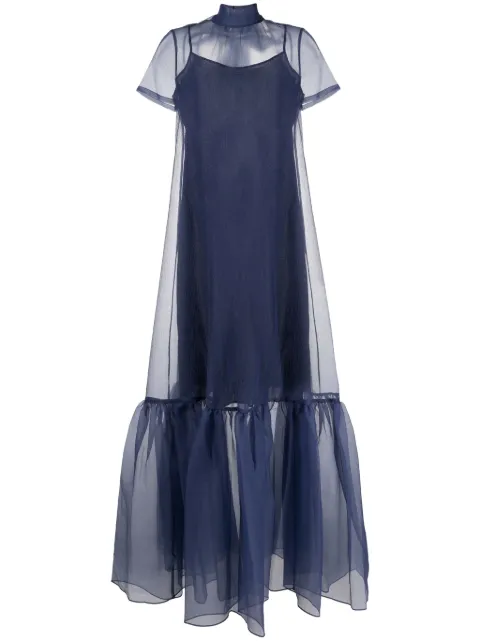 STAUD Calunna organza maxi dress Blue 1667607
