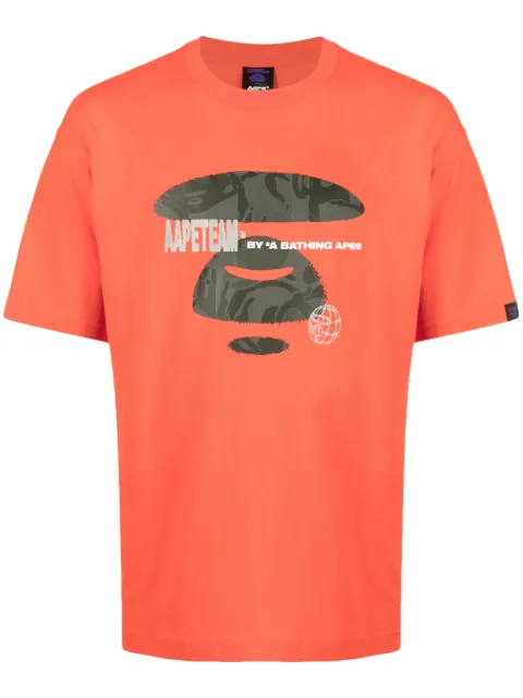 AAPE BY *A BATHING APE® Moonface graphic-print T-shirt Orange AAPTEM1382XXL