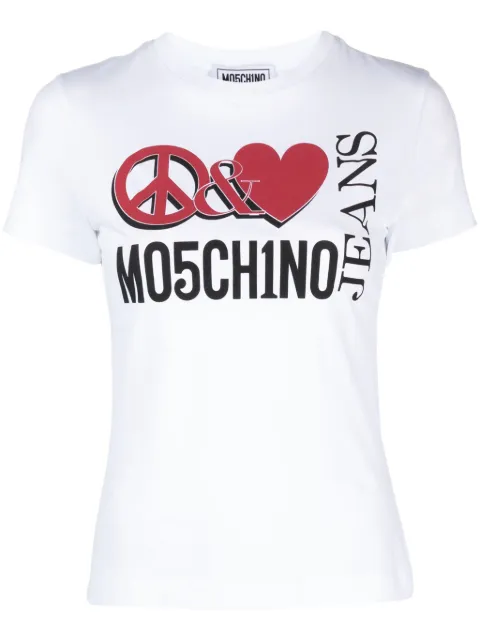 MOSCHINO JEANS logo-print cotton T-shirt White 07138762
