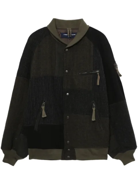 Comme des Garçons Homme patchwork multiple-pocket bomber jacket Green HLJ017