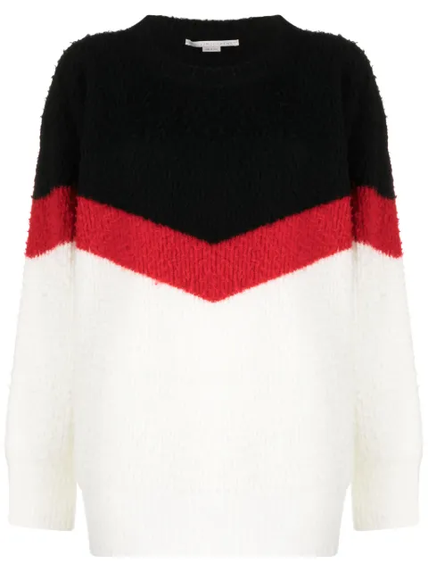 Stella McCartney chevron-striped chunky-knit jumper White 6K05883S2452