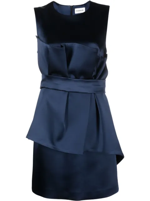 P.A.R.O.S.H. satin belted sleveless minidress Blue D731304ALIX23