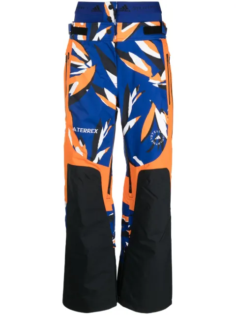 adidas by Stella McCartney abstract-print panelled track pants Blue HY4505