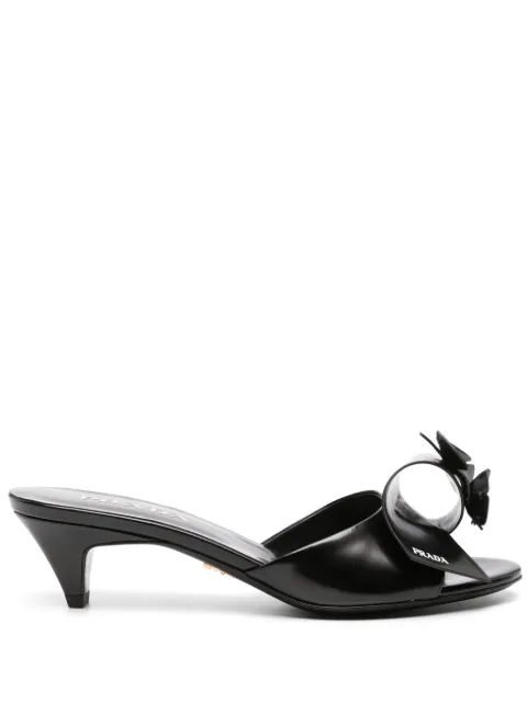 Prada 50mm floral-appliqué sandals Black 1XX686F045055