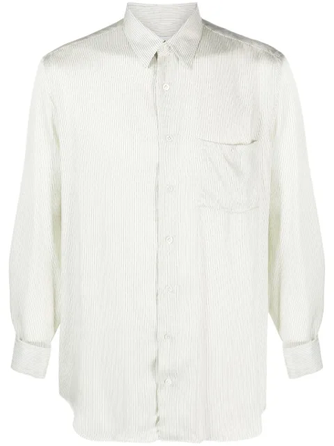 Lardini stripe-pattern classic-collar shirt White ITSANTEITAT1754