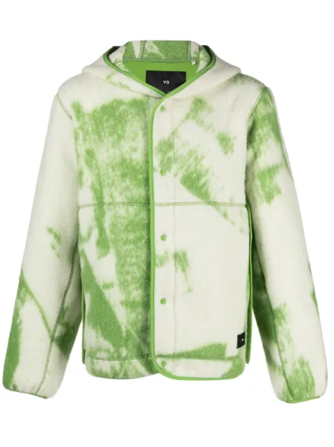Y-3 Fuzzy Fleece hooded jacket Green IP7672