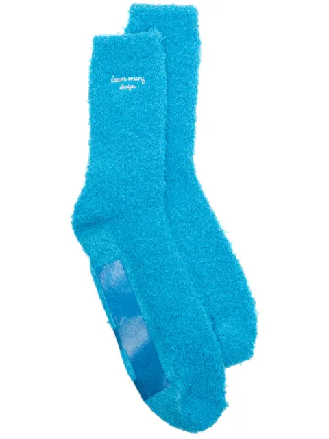 TEAM WANG design logo-embroidered textured socks Blue TWSK23F003