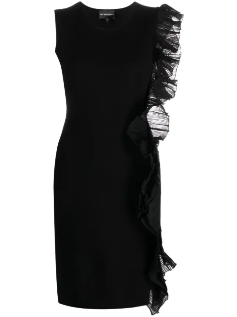 Emporio Armani ruffle-detail asymmetric minidress Black 6R2AW32M28Z