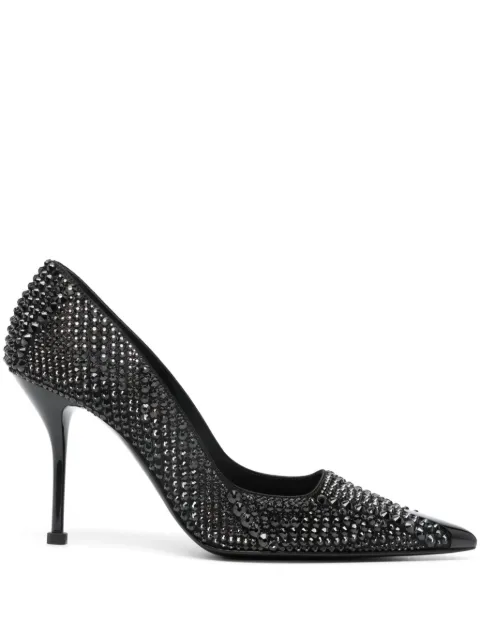 Alexander McQueen Punk 90mm crystal-embellished pumps Black 766886W4X25