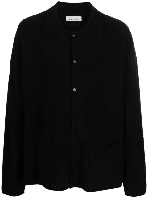 Laneus long-sleeved button-up cardigan Black PLU1205