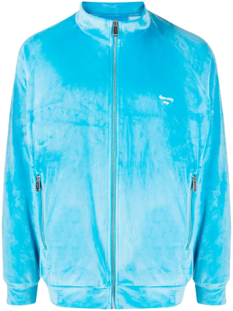 TEAM WANG design brushed-finish zip-up jacket Blue TWSK23A003