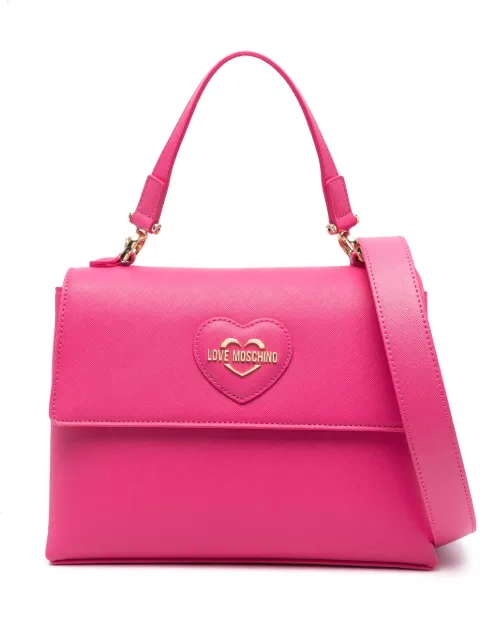 Love Moschino heart-patch logo-lettering tote bag Pink JC4267PP0HKL0
