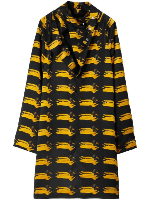 Burberry duck-print silk minidress Black 8077259