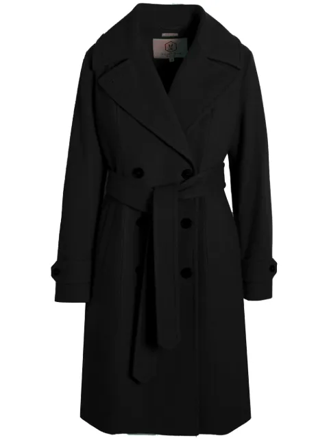 Norwegian Wool double-breasted wool-blend coat Black DBCBELBLK