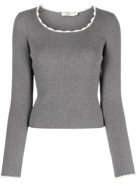 b+ab scallop-collar ribbed jumper Grey 3F401AI