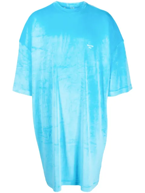 TEAM WANG design Sparkles velvet shirtdress Blue TWSK23A001