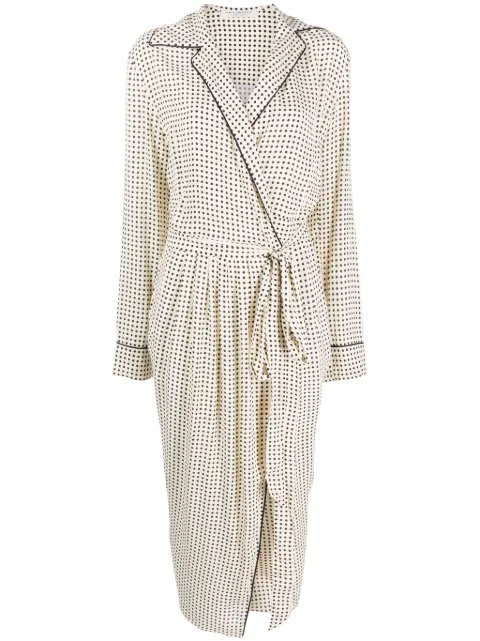 Philosophy Di Lorenzo Serafini polka-dot print belted midi dress Neutrals V04387153