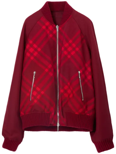 Burberry reversible check-print bomber jacket Red 8078906