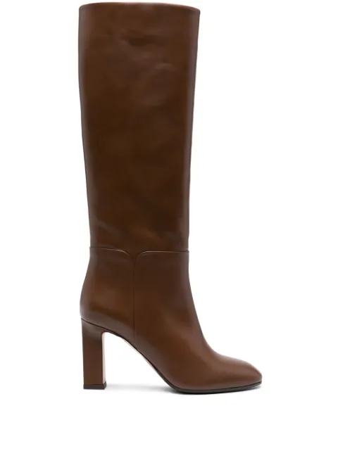 Aquazzura Sellier 85mm leather boots Brown SELMIDB0BRF993