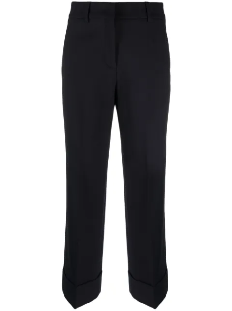 Incotex pressed-crease cotton-blend tailored trousers Blue 172846D1212