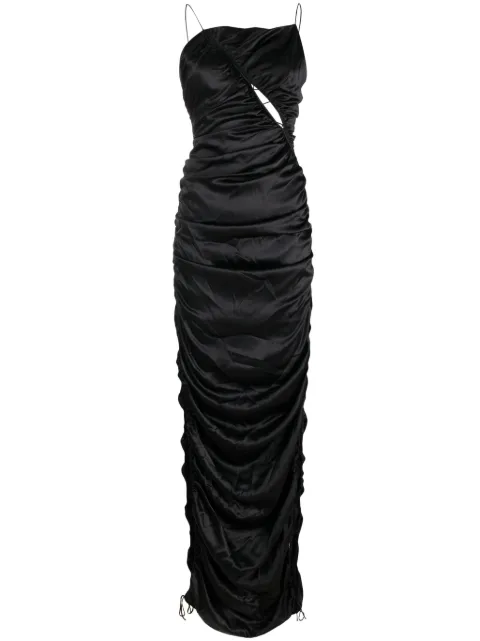Del Core draped silk maxi dress Black F2PD003532T0678