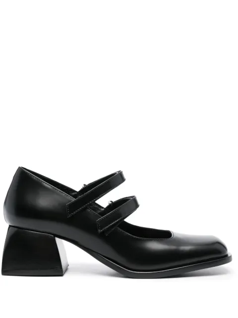Nodaleto square-toe 50mm leather pumps Black NO12791