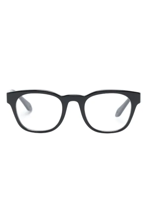 Giorgio Armani logo-lettering round-frame glasses Black AR7242