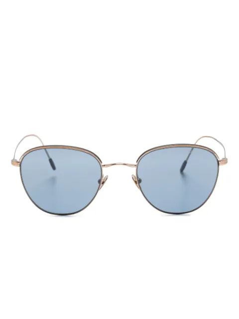 Giorgio Armani logo-engraved round-frame sunglasses Gold AR6048