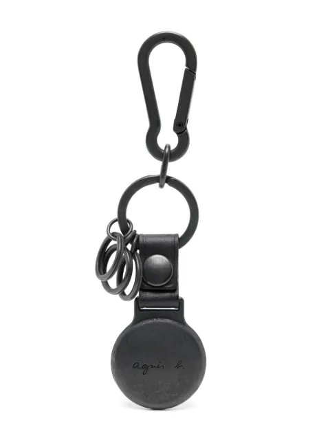 agnès b. AirTag leather keyring Black P187VZ35
