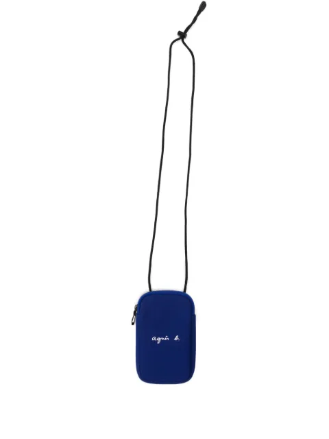 agnès b. logo-print zipped cross body bag Blue P124VP98
