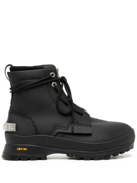C2h4 Boson leather ankle boots Black R005S153