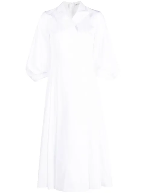 Emilia Wickstead peak-lapels cotton midi dress White PF23RTW022144