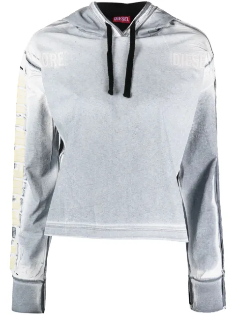 Diesel F-Carlye logo-embroidered cotton hoodie Grey A123360QHAZ