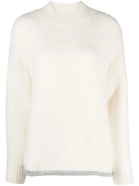 Jacquemus logo-intarsia jumper White 236KN2902354110