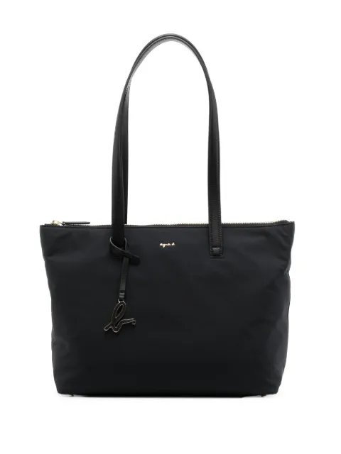 agnès b. logo-plaque zipped tote Black P193VNS1