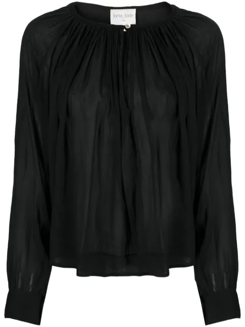 Forte Forte gathered voile blouse Black 10712MYSHIRT