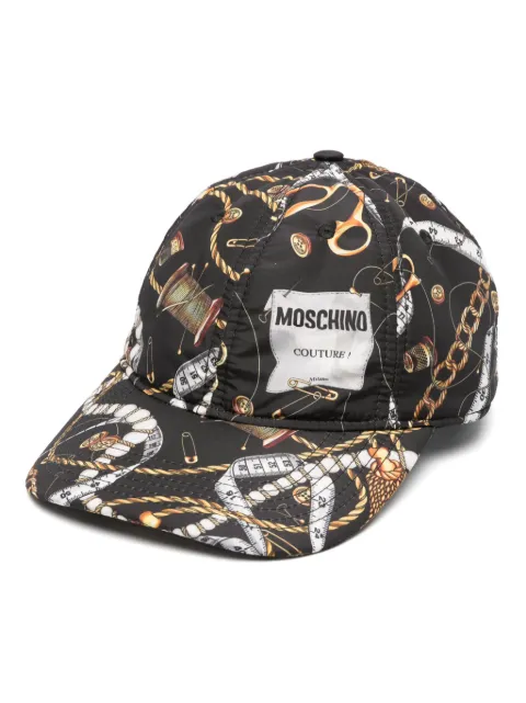 Moschino Barocco-print baseball cap Black A92208272