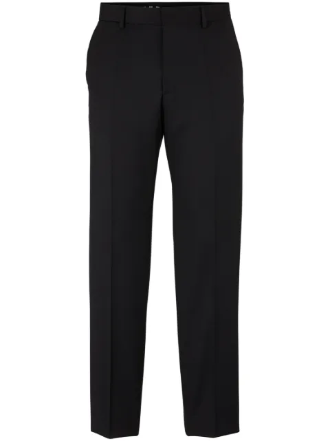 BOSS Regular-fit pants in virgin-wool serge Black 50469183