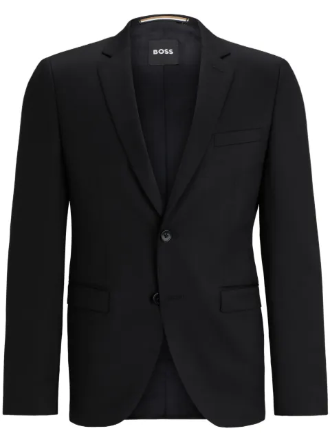 BOSS virgin-wool single-breasted blazer Black 50469181
