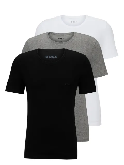 BOSS three-pack of logo-embroidered cotton T-shirts Black 50475284