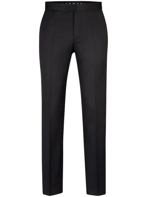 BOSS tapered-leg virgin wool trousers Black 50469186