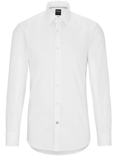 BOSS slim-fit shirt in easy-iron cotton poplin White 50479922