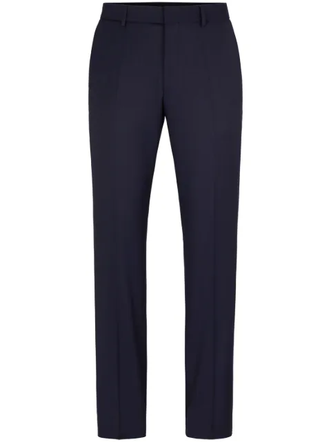BOSS pressed-crease tailored trousers Blue 50469183