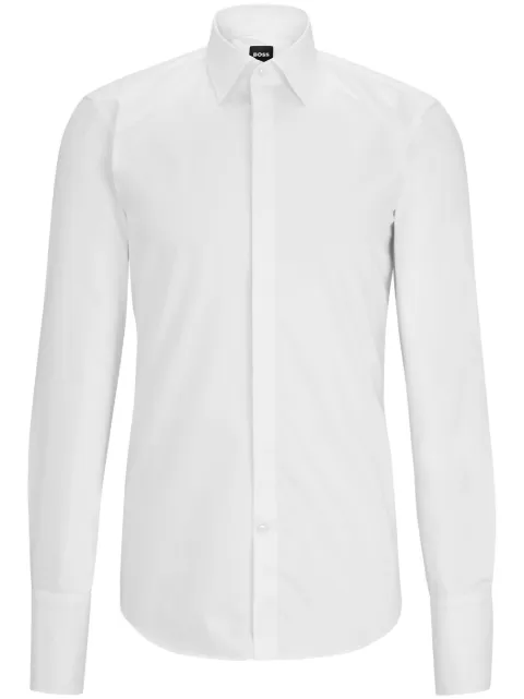 BOSS slim-fit dress shirt in easy-iron stretch cotton White 50480093