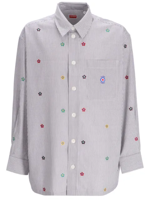 Kenzo flower-print cotton shirt Grey FD65CH5079LJ