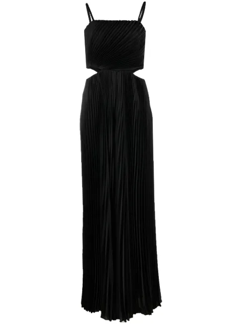 alice + olivia square-neck sleeveless pleated jumpsuit Black CC305081806